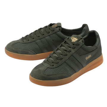 Mens Gola Cyclone Marque Trainers - Dark Khaki