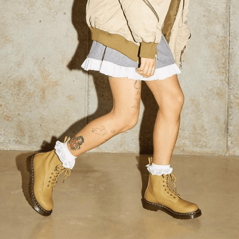 Womens Dr Martens 1460 Pascal Virginia Boots - Mustard