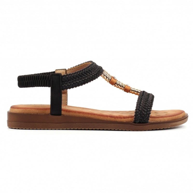 Womens Lunar JLH502 Portofino Sandals - Black