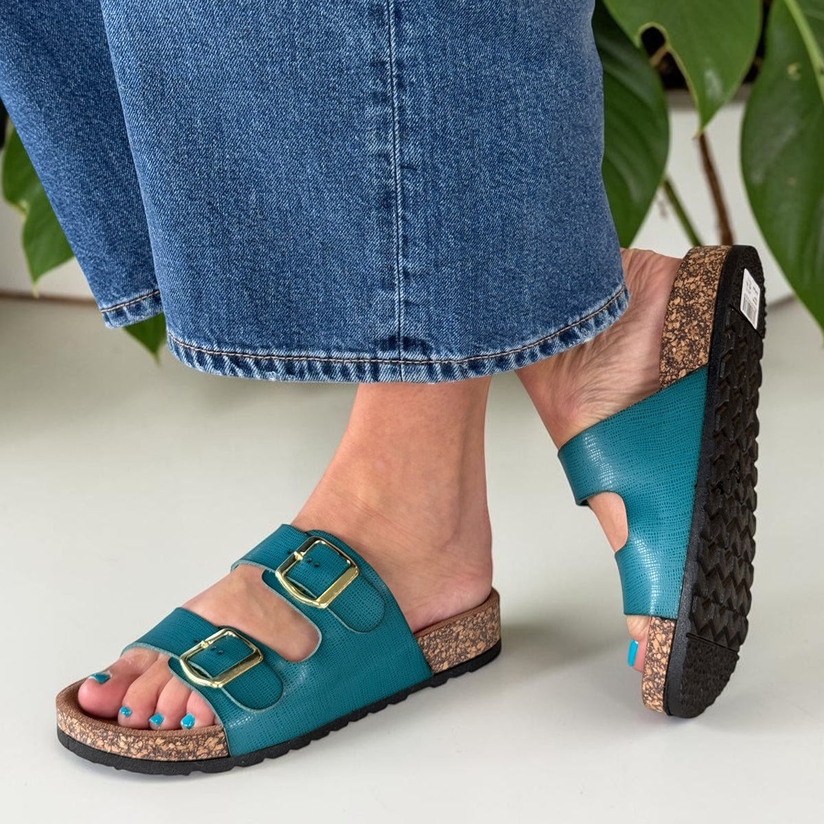 Womens Heavenly Feet Harmony  2 Strap Mule Sandals