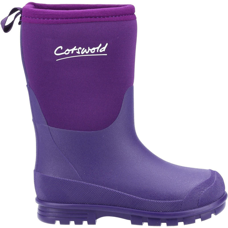 Kids Cotswold Hilly Neoprene Wellingtons - Purple