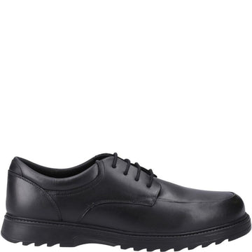 Boys Hush Puppies Romeo Black Senior School Shoes - Black
