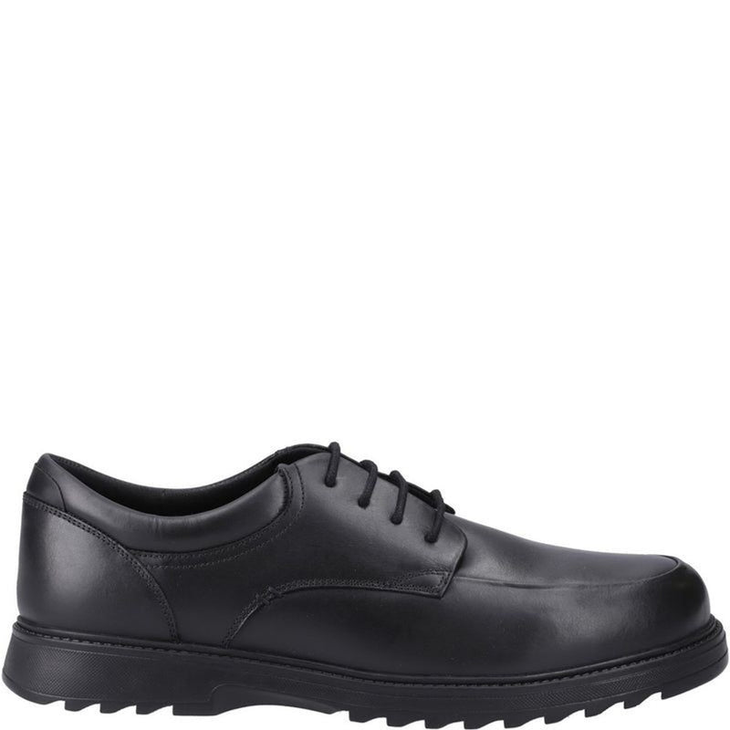 Boys Hush Puppies Romeo Black Senior School Shoes - Black