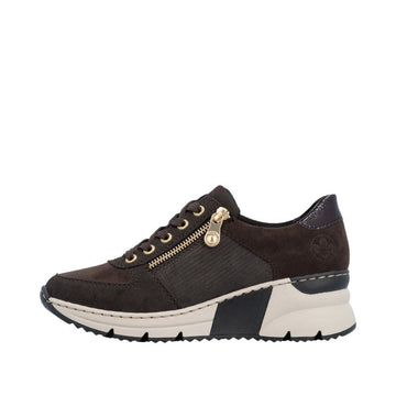 Womens Rieker N6314 Nougat Wedged Trainers - Nougat