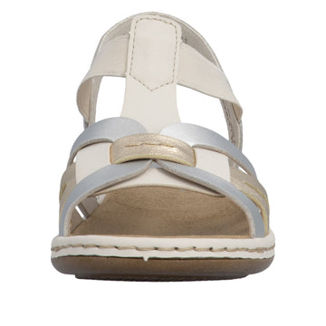 Womens Rieker 65918 Metallic Heeled Sandal - Metallic