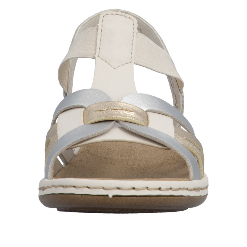 Womens Rieker 65918 Metallic Heeled Sandal - Metallic