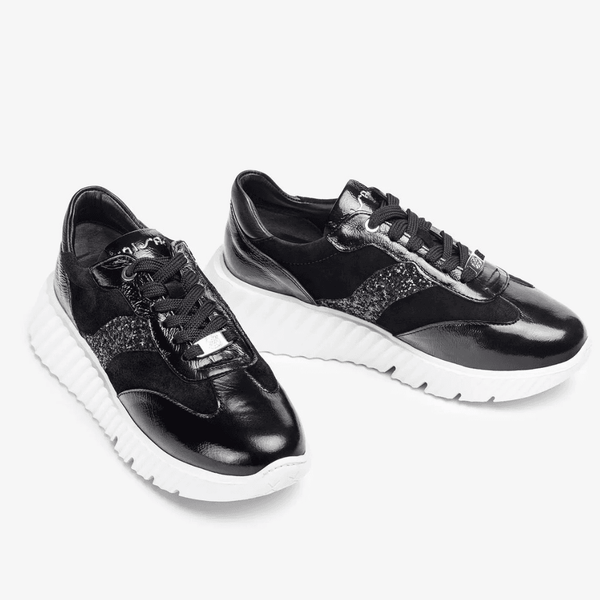 Womens Unisa Efro Black Suede Trainers