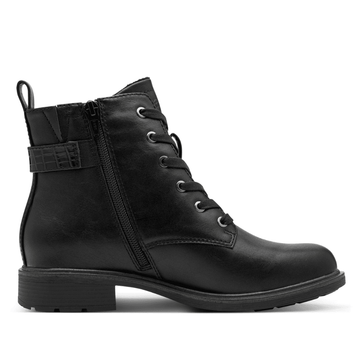 Womens Jana 25278 Black Biker Boots - Black