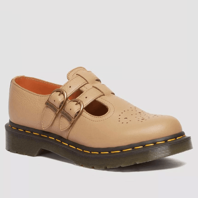 Womens Dr Martens 8065 Mary Jane Shoes Virginia Leather - Tan