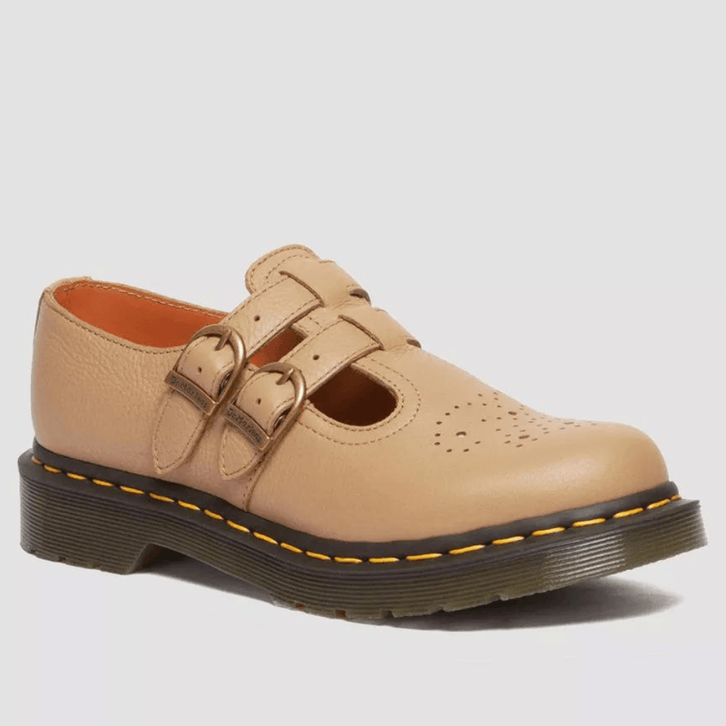 Womens Dr Martens 8065 Mary Jane Shoes Virginia Leather - Tan