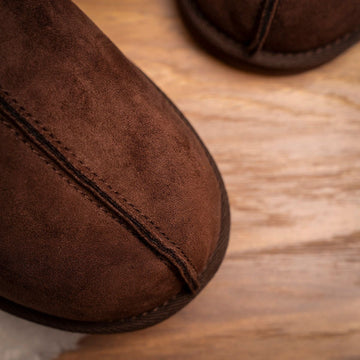 Mens Lazy Dogz Patrick Fur Lined Slippers - Brown