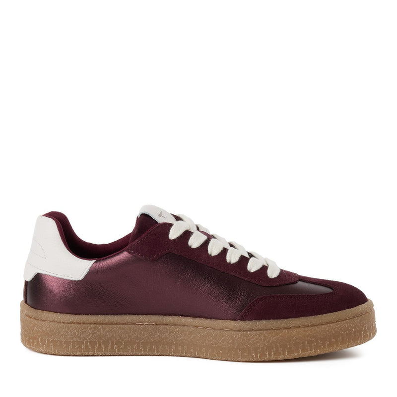 Womens Tamaris 23723 Laced Trainers - Bordeaux Metallic