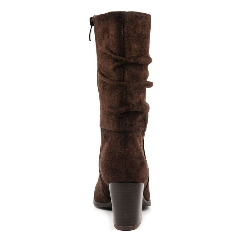 Womens Lunar Kylie Scrunch Long Boots - Brown