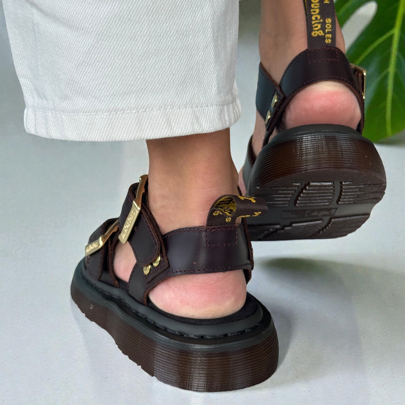 Womens Dr Martens Gryphon Atlas Leather Sandals - Brown