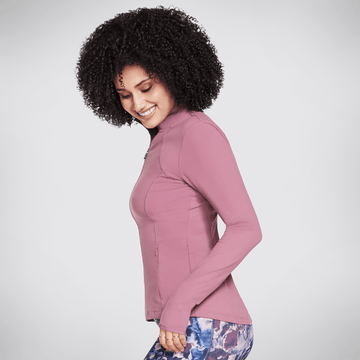 Womens Skechers Ladies Zip Up Mesh Jacket - Dark Mauve