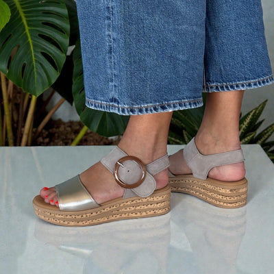 Womens Gabor 84.550 Wedge Andre Sandal - Beige