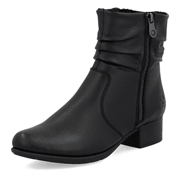 Womens Rieker 78656 Black Slouch Double Zip Boots - Black