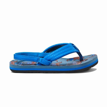 Reef Kids Infant Junior Ahi T-Rex Flip Flops Sandals - Blue