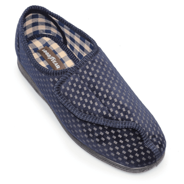 Lazy Dogz Mens Columbus Velcro Slippers - Navy