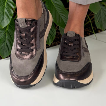 Womens Caprice 23774 Taupe Combi Trainers - Taupe Combi