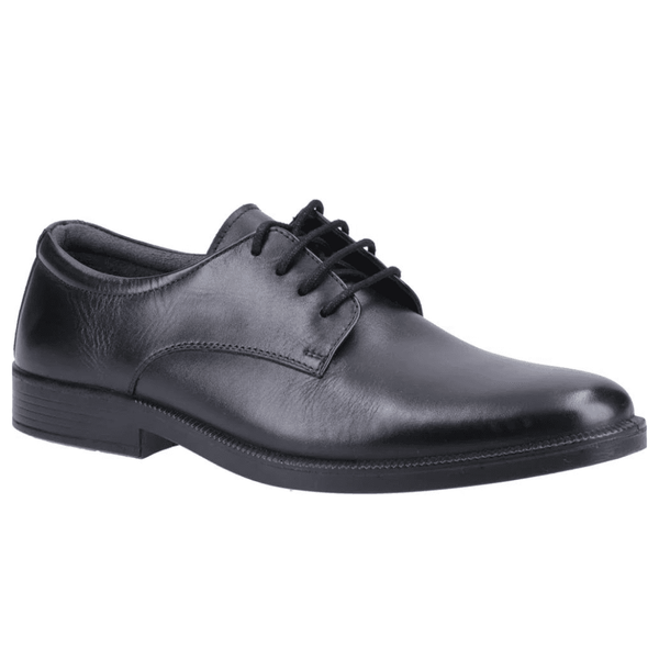 Boys Hush Puppies Neal Black Lace Up Smart School Shoes - Black