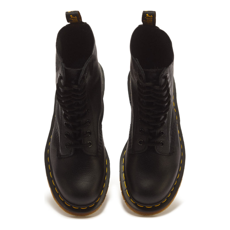 Womens Dr. Martens 1490 Virginia Black Leather Mid Boots - Black