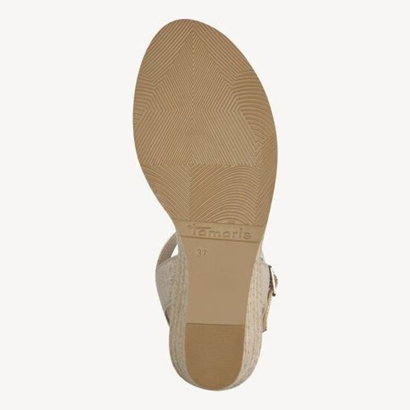 Womens Tamaris 28300 Gold Wedge Sandals - Gold