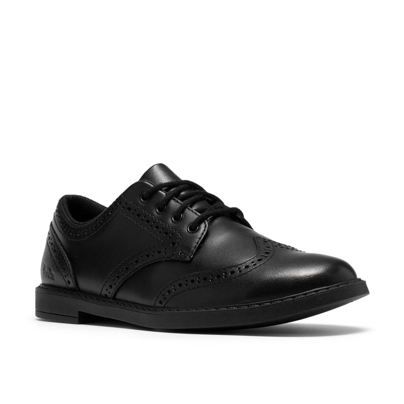 Girls Clarks Scala Style Older Black School Shoes - Black