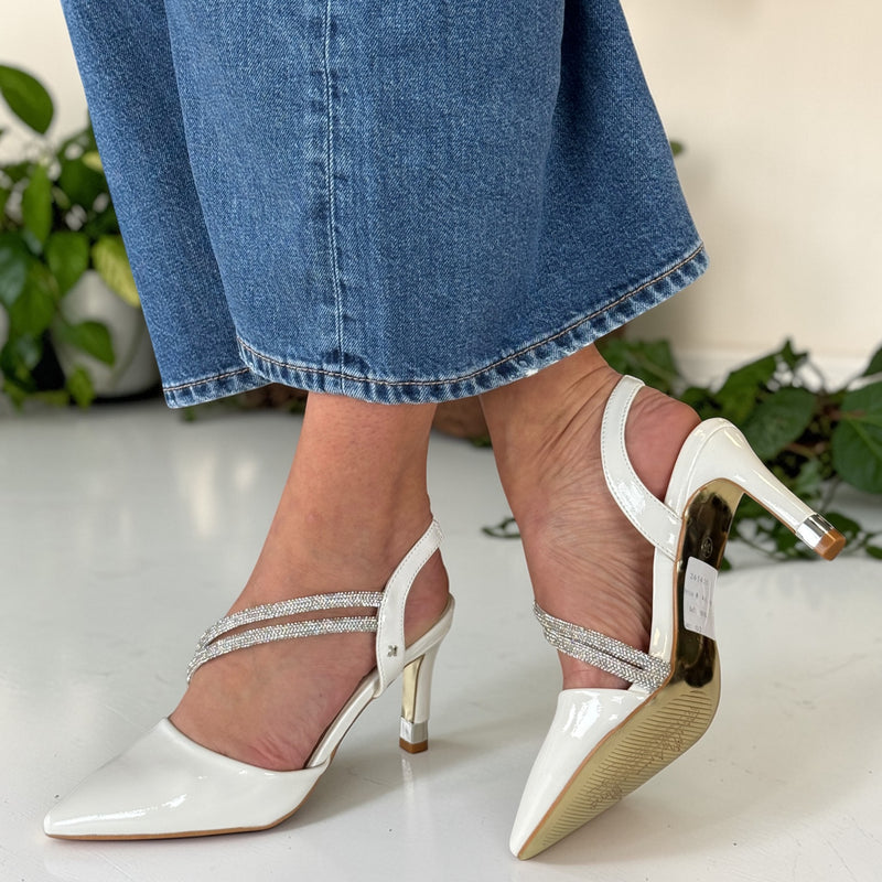 Womens Kate Appleby Calver Slingback Heels Almond White Heels - Almond White