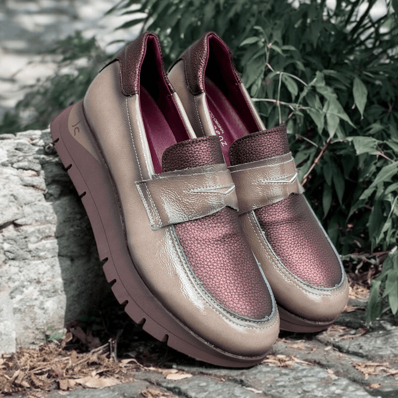 Womens Jose Saenz 2270 Platform Sole Loafers - Taupe