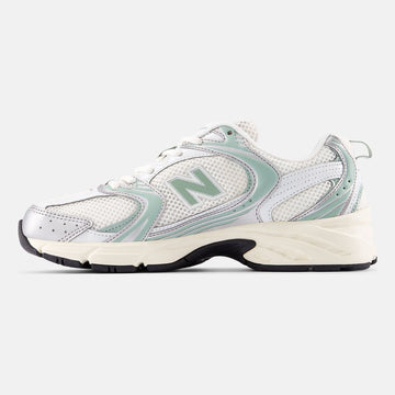Unisex New Balance 530 Mesh Trainers - Silver Metallic with Mosaic Green