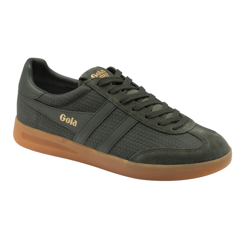 Mens Gola Cyclone Marque Trainers - Dark Khaki