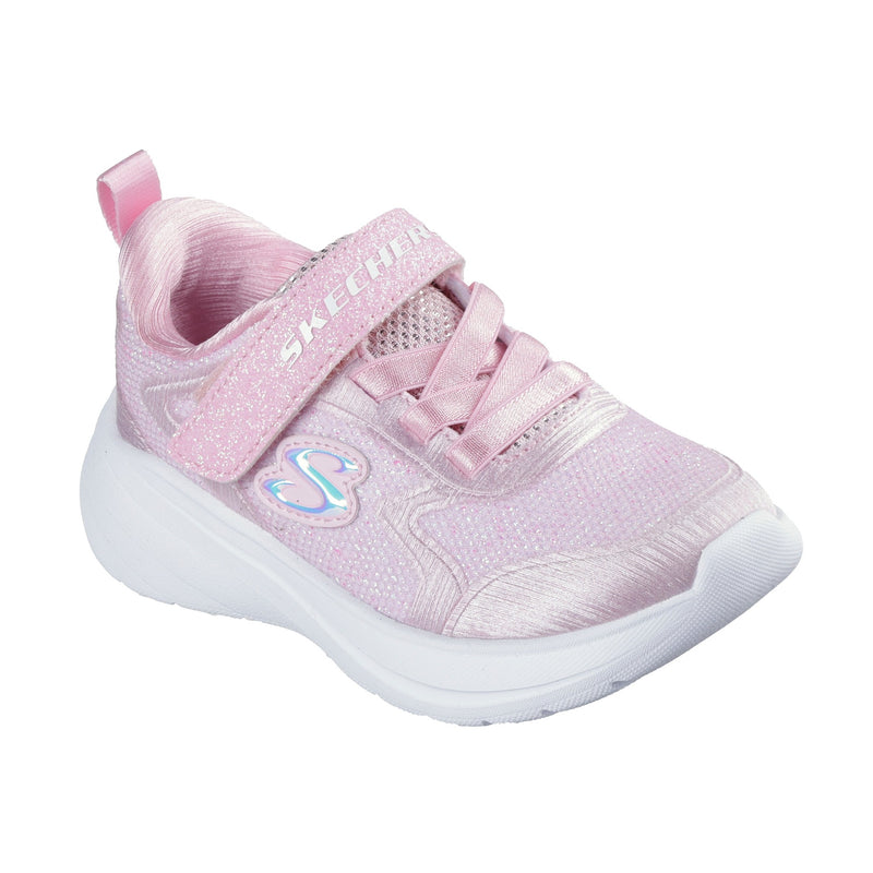 Girls Skechers 303557N Sparkle Wave 92 Trainer - Infant - Light Pink