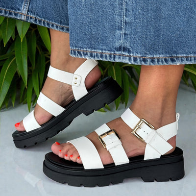 Womens Una Healy Something Sandals - Piano Key White