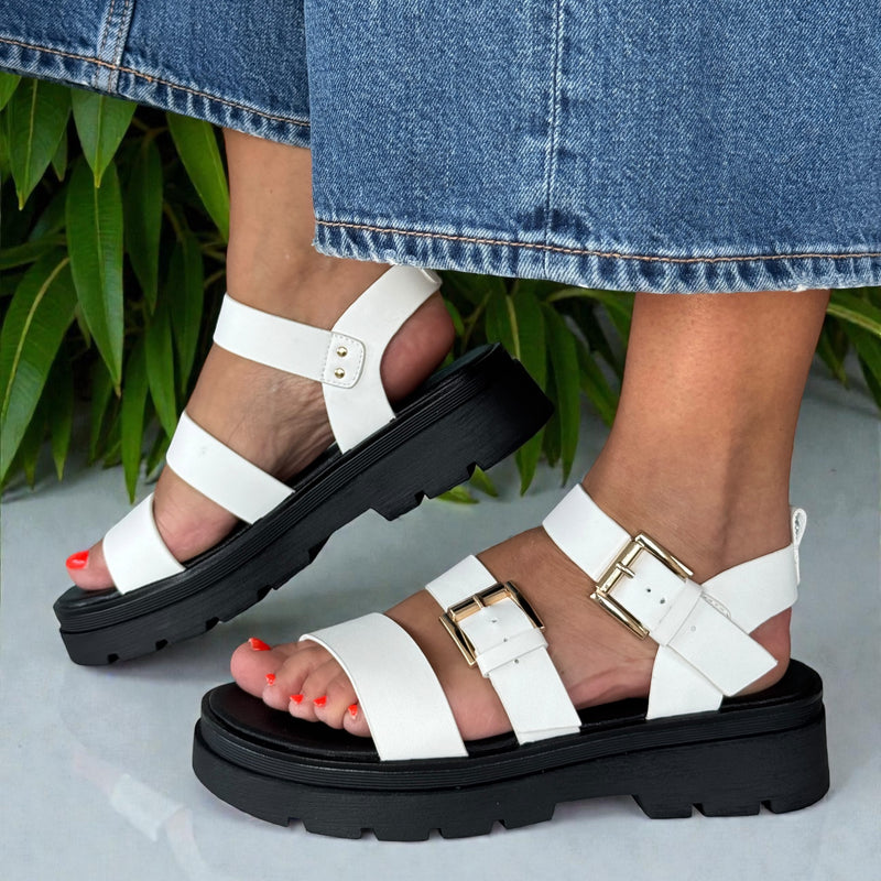 Womens Una Healy Something Sandals - Piano Key White