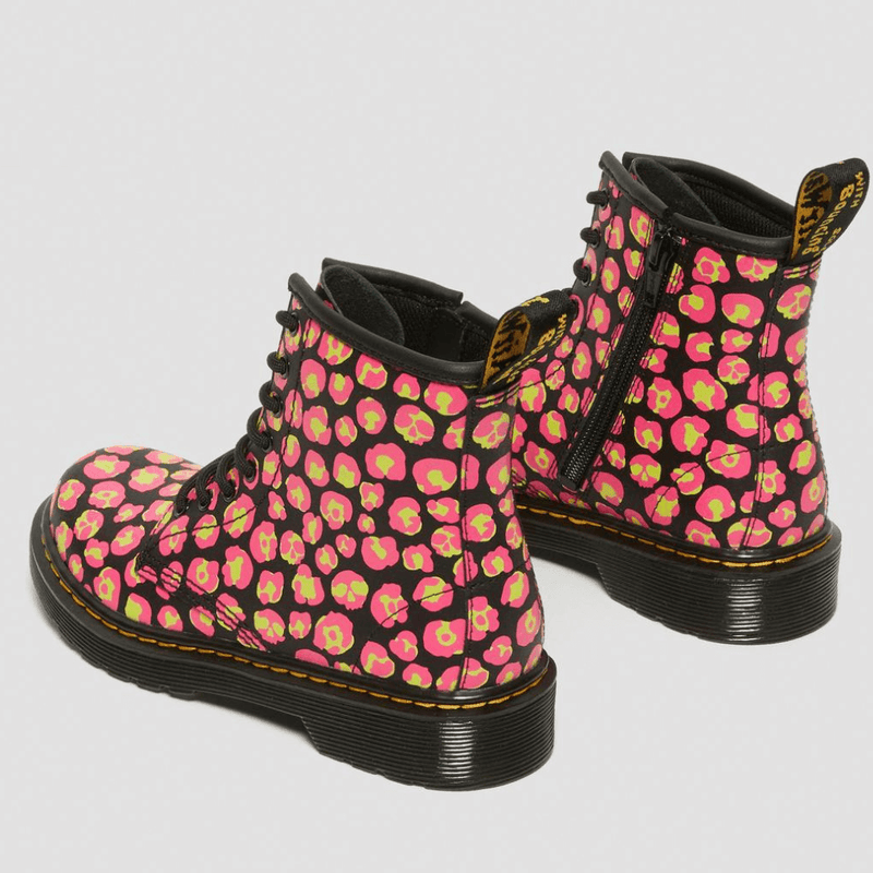 Dr Martens Junior 1460 Leopard Hydro Leather Boots - Pink Leopard