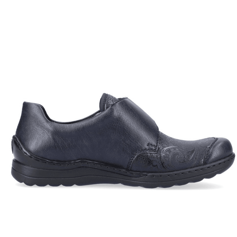 Womens Rieker 48951 Navy Leather Velcro Strap Shoes