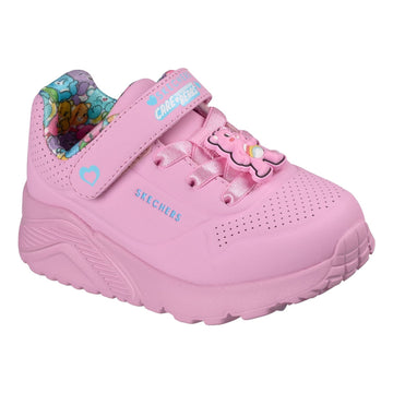 Toddler Girls Skechers Uno Lite - Bear Spirit Pink Trainers - Pink