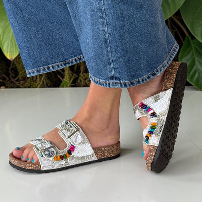 Womens Heavenly Feet Jess Sandals - White