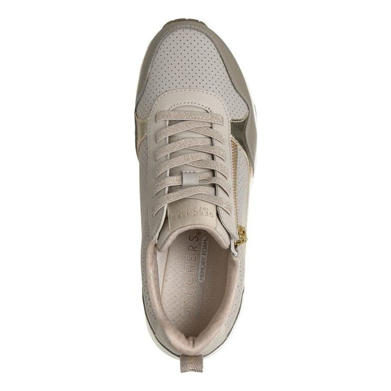 Womens Skechers 177873 Uno Metallic Trainers - Taupe