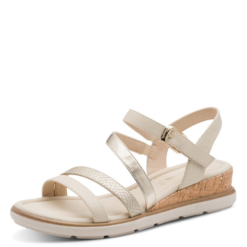 Womens Tamaris 28713 Velcro Closed Sandals - Ivory