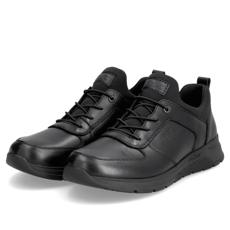 Mens Rieker 39653 Stretch Elastic Lace Trainers - Black