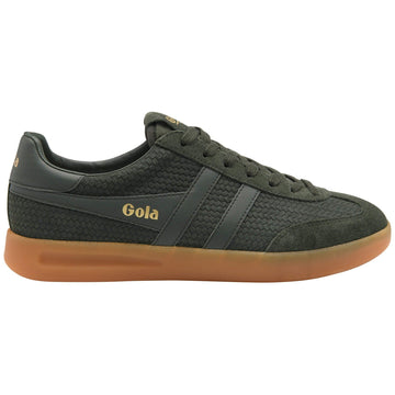 Mens Gola Cyclone Marque Trainers - Dark Khaki