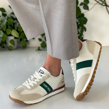 Womens Teddy Smith 120548 Cream"1989" Trainers - Beige Gold