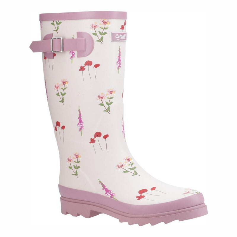 Womens Cotswold Wildflower Tall Pink Wellingtons - Pink