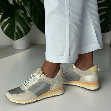 Marco Tozzi 23784 Mesh Sporty Trainers - Cream Combi