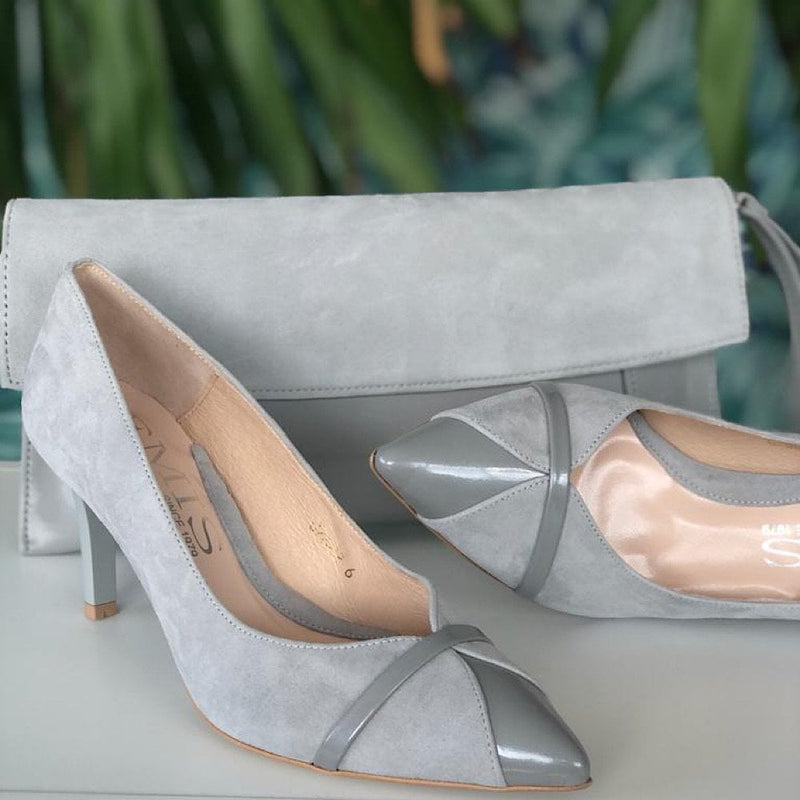 Womens Emis Court Heel - Grey