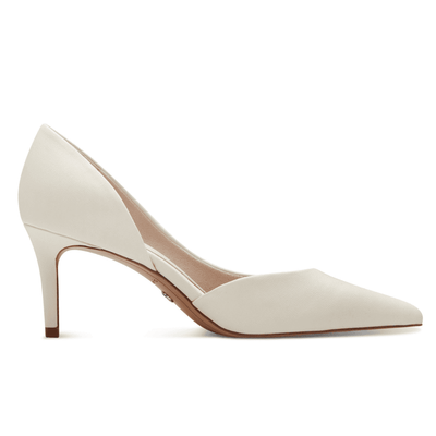 Womens Tamaris 22456 Irregular Cut Side Court Heels - Off White