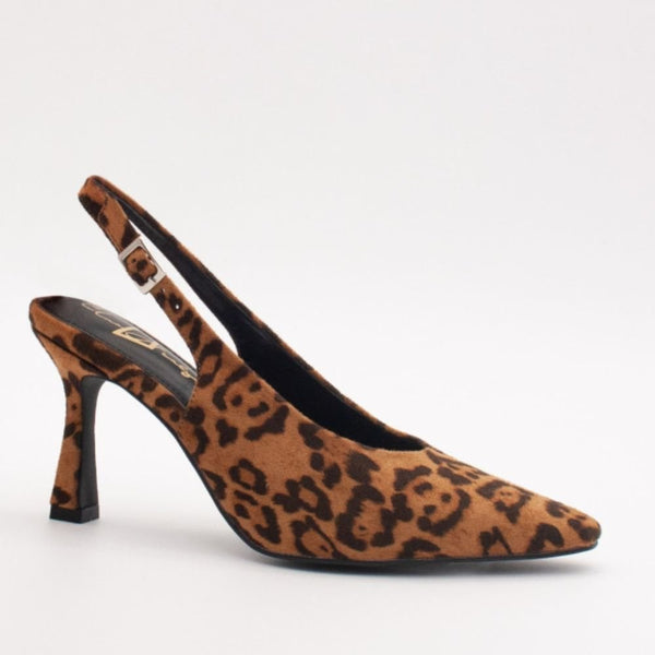 Womens Una Healy Let The Mystery Pointed Toe Slingback Heel -  Wild Side - Wild Side - Cheetah Print