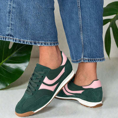 Womens Redz Gasol Gum Sole Trainers - Green Multi